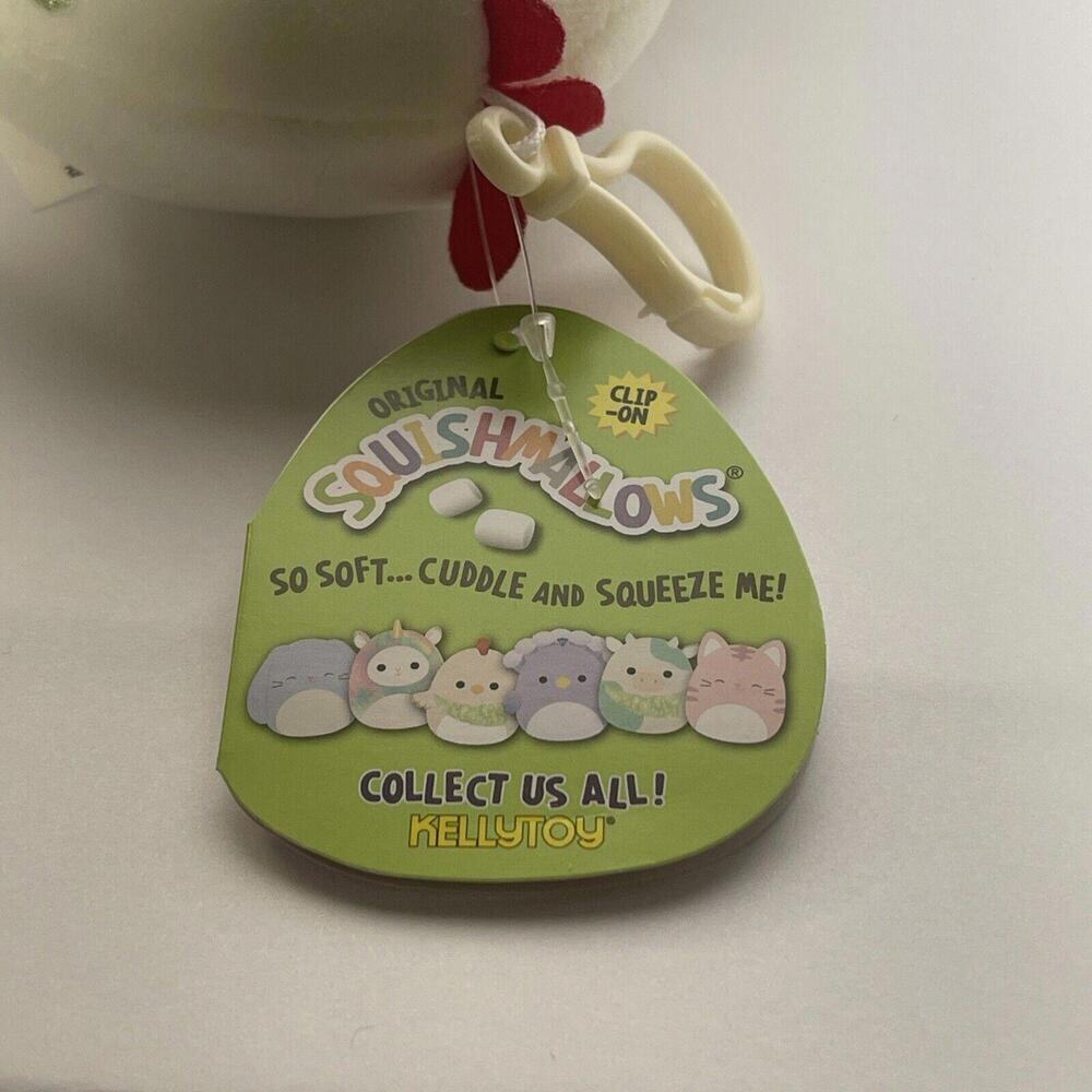 Squishmallows Easter Plush 3.5" clip on Todd the Chicken with bandana  NWT - Picture 3 of 3